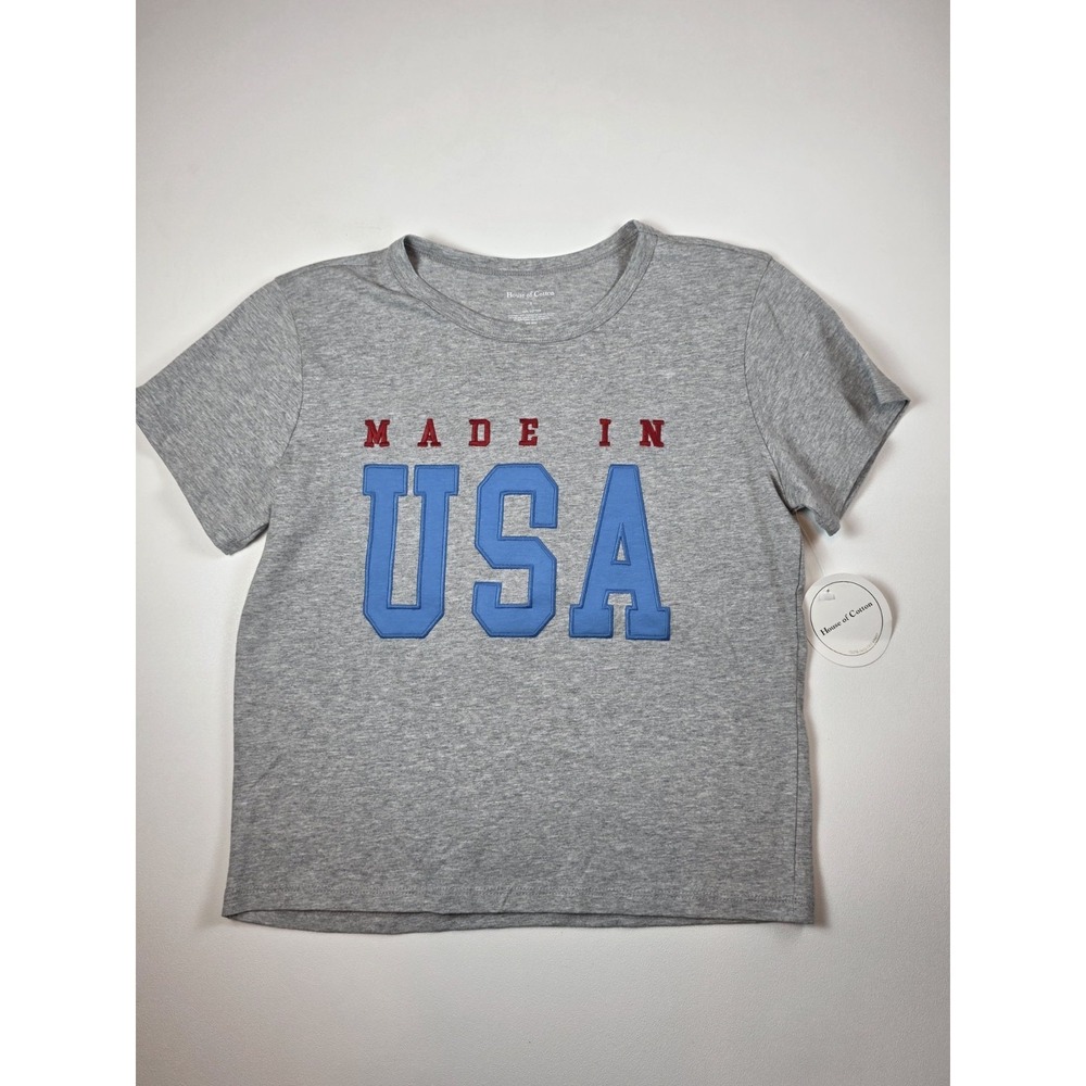 House Of Cotton T Shirt Womens Small Made In USA Cropped Fit Short Sleeve